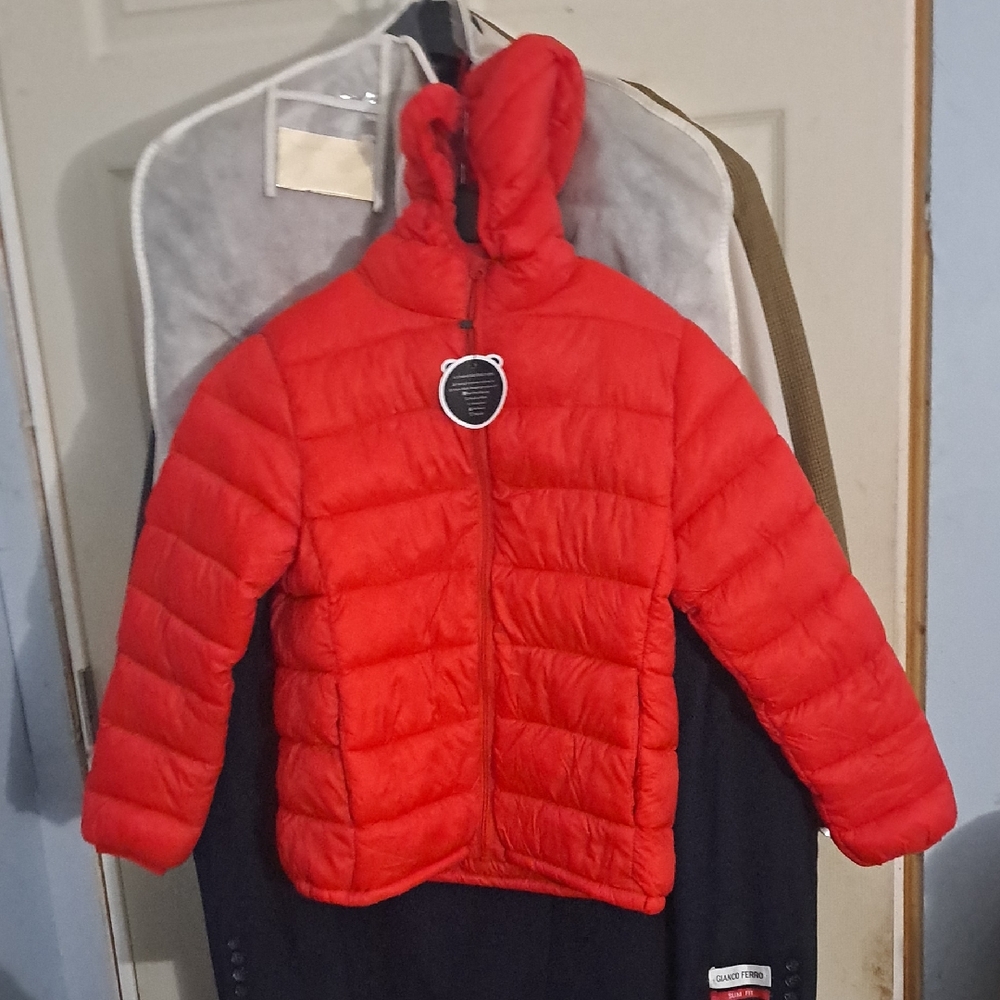 Vibrant Red Kids Puffer Jacket